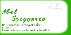 abel szigyarto business card