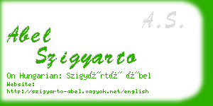 abel szigyarto business card